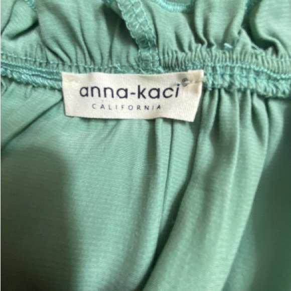 ANNA-KACI Frilled Ruffle Off The Shoulder Sage Green Maxi Dress. Sz: Medium - Picture 8 of 16